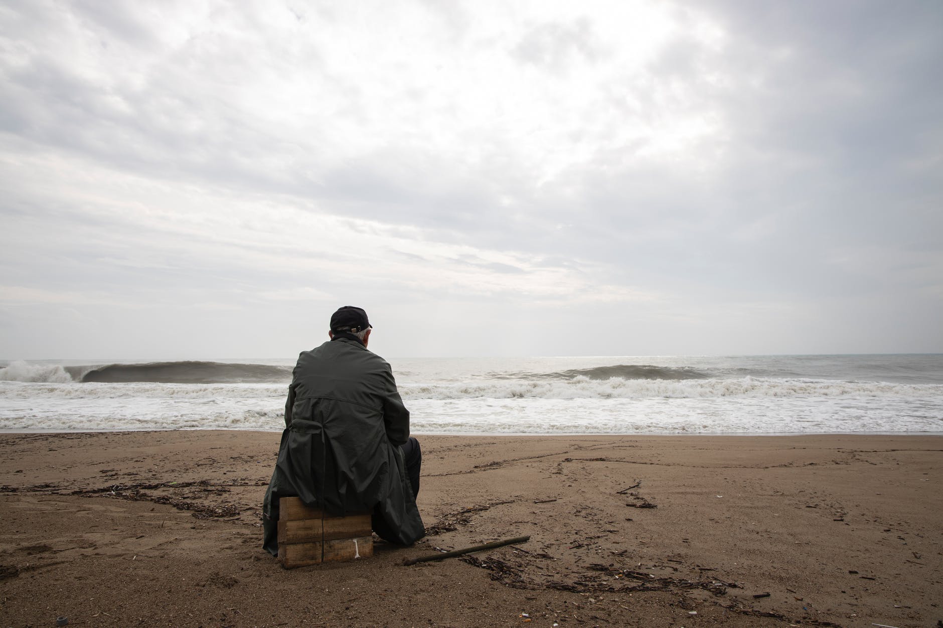 person sitting outdoors